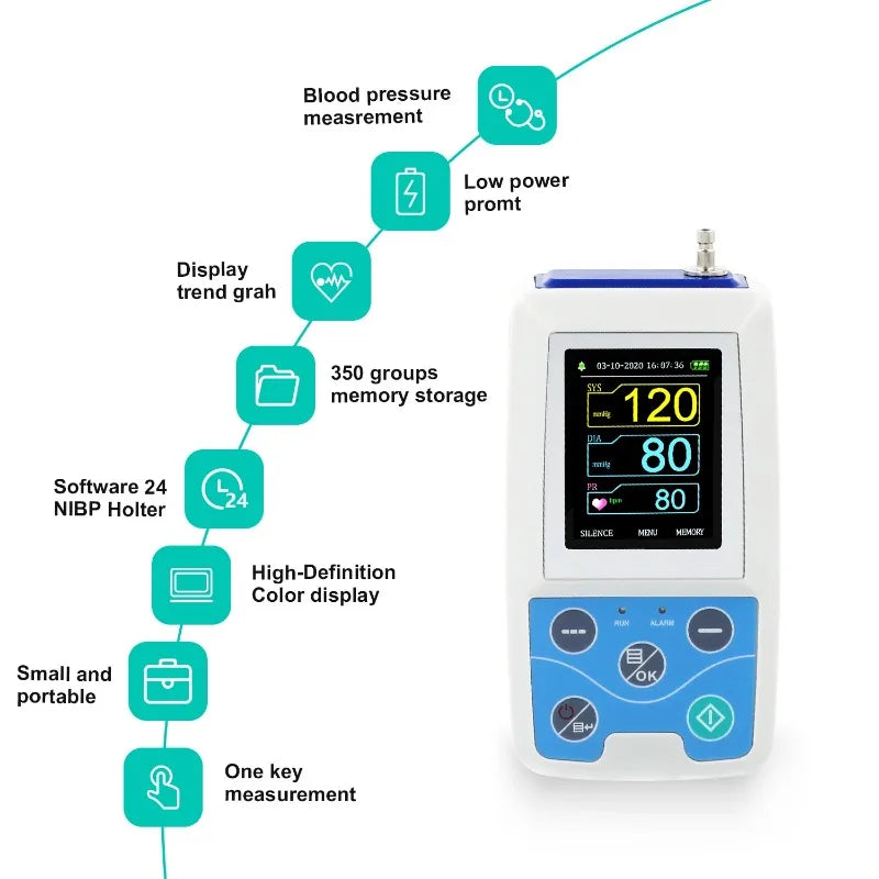 CONTEC ABPM50 24Hours Ambulatory Blood Pressure Monitor Holter ABPM Holter BP Monitor Free Software