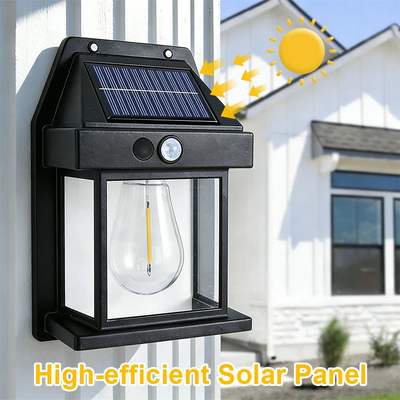 Solar Wall Lights Outdoor Dusk to Dawn Solar Motion Lights Outdoor Waterproof 3 Lighting Modes Wall Mount Light Sconces For Outside Patio Fence Yard Garage 2 Pack LED Street Light