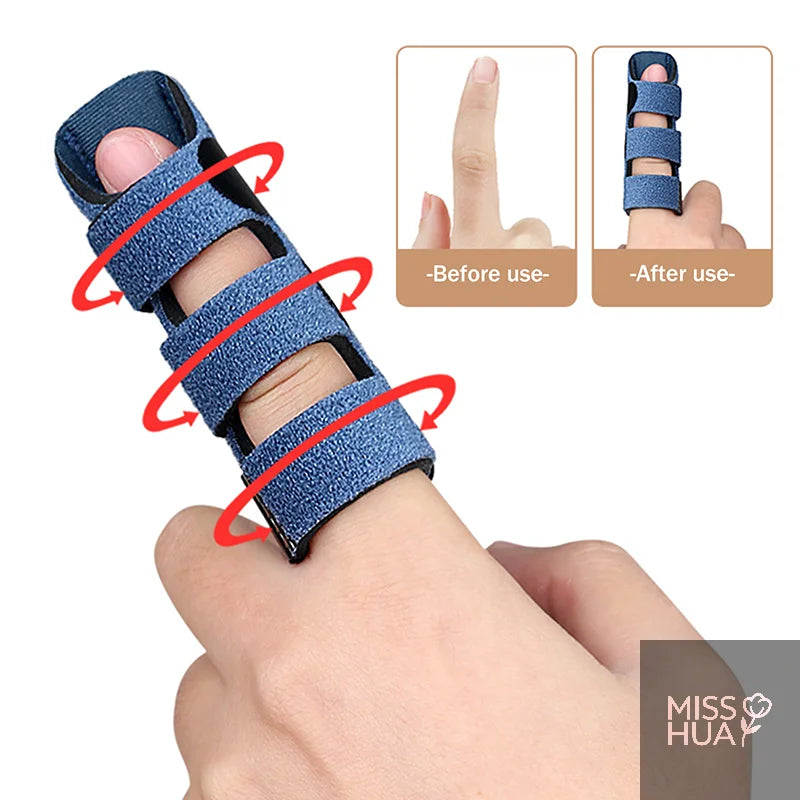 HUA  Adjustable Finger Corrector Splint Steel Plate Pain Relief Finger Brace Support Hand Splint Fix Strap Protector Breathable