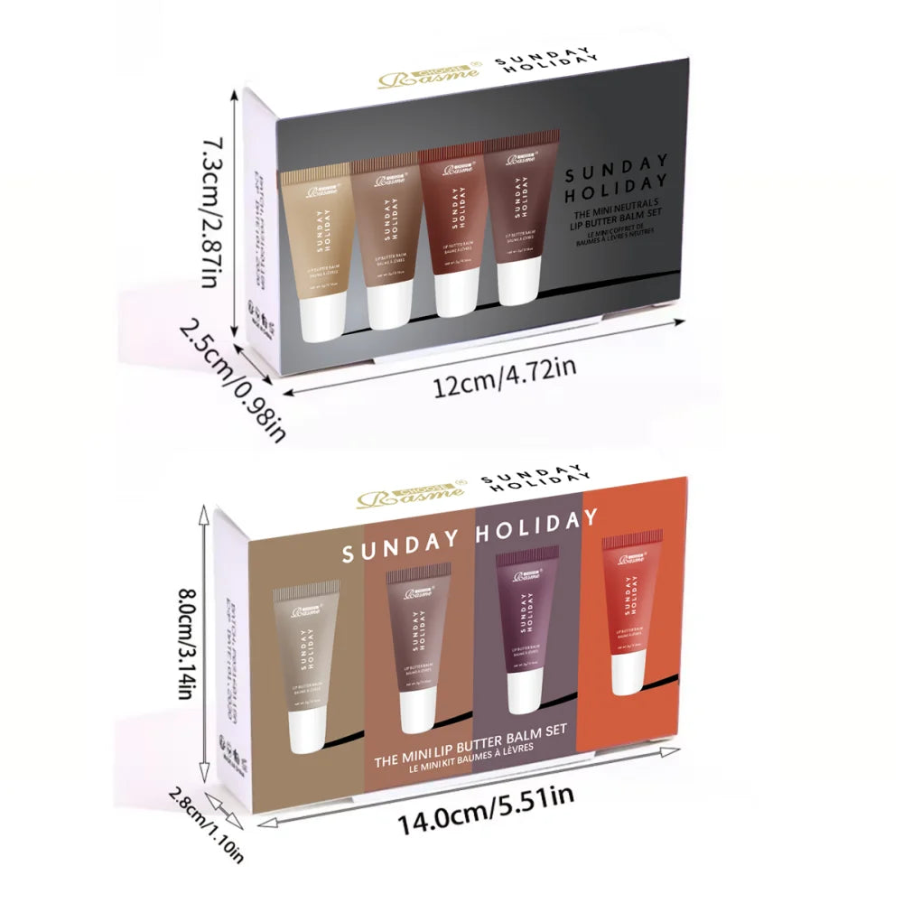 Mini Lip Butter Balm Set | Nourishing Moisturizing Lip Care 4 Pcs Lip Care Tidesmit