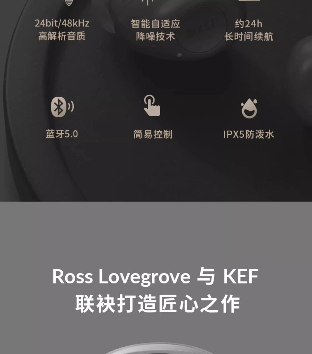 Tidesmit Hi-Fi Wireless Noise Cancelling Earbuds - Black & Gray Edition Tidesmit
