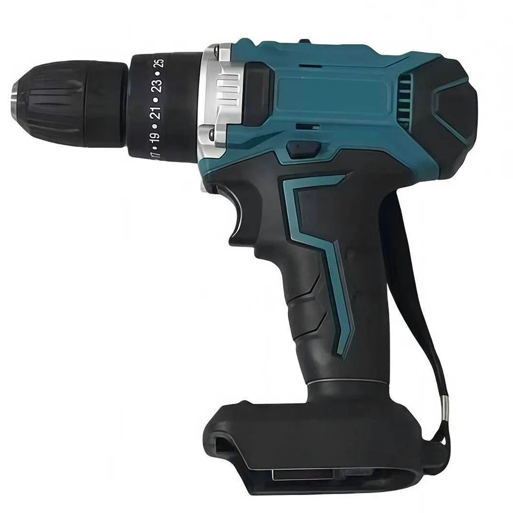 Podofo 21V Lithium Cordless Electric Screwdriver Set Brush Motor 25 Plus 3 Speed Impact Drill Tool With LED Light Two Rechargeable Batteries