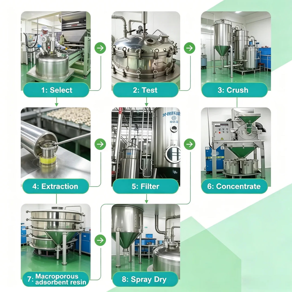 Factory professional packaging and sealing 50:1 Lion's Mane MushRoom EXTRACT Supplemant Care Facial care Body powder