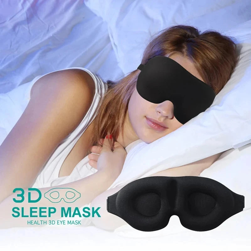 3D Contoured Sleep Eye Mask - Men & Women Light Blocking Concave Blindfold for Deep Sleep Night Vision