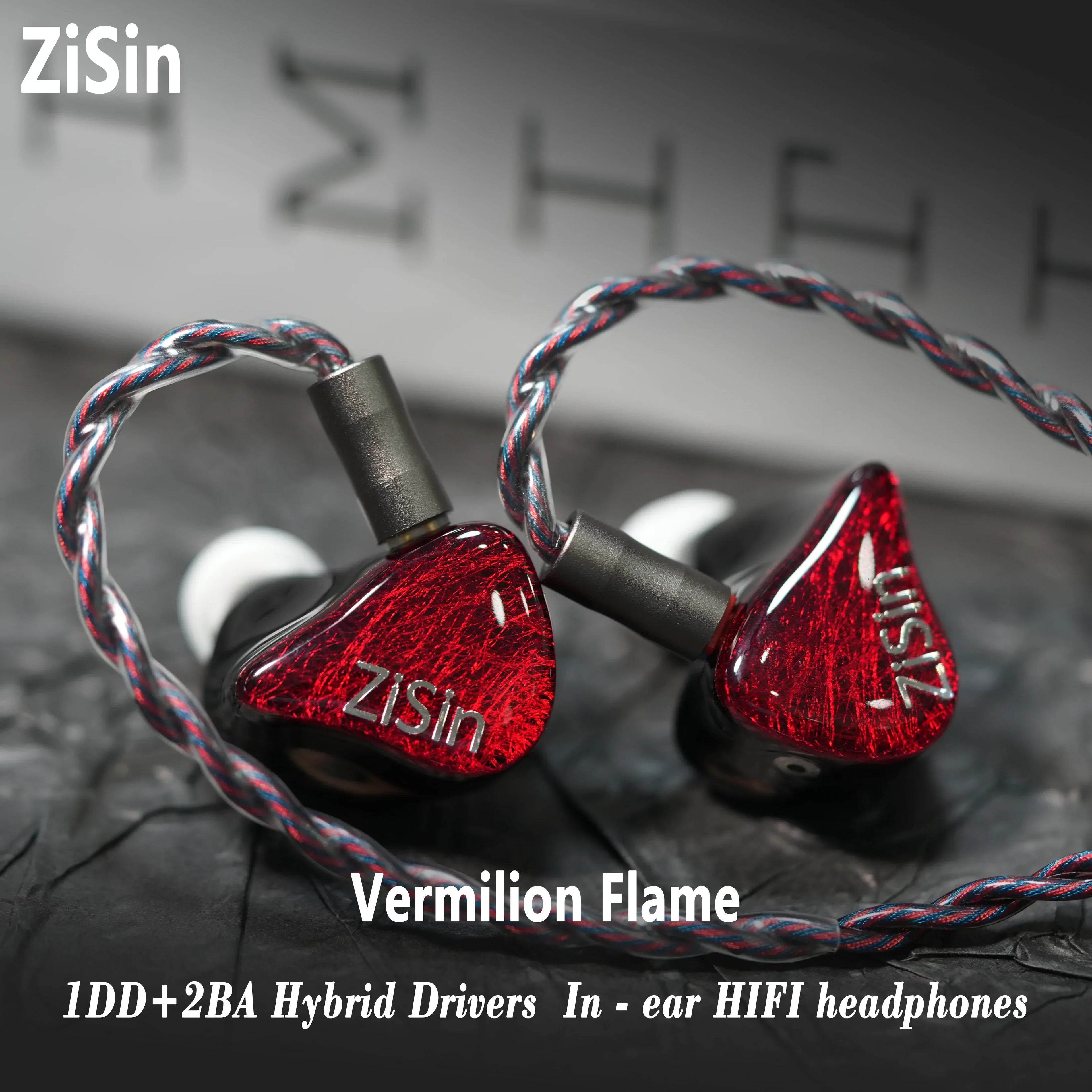 Vermilion Flame Hybrid 1DD+2BA IEM Earphones by Tidesmit Tidesmit