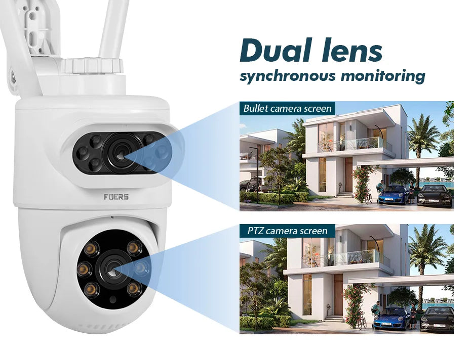 FUERS 5K 10MP Dual Lens IP Camera Tuya Smart Outdoor Home Security Auto Tracking Human Detection WIFI CCTV Surveillance Camera