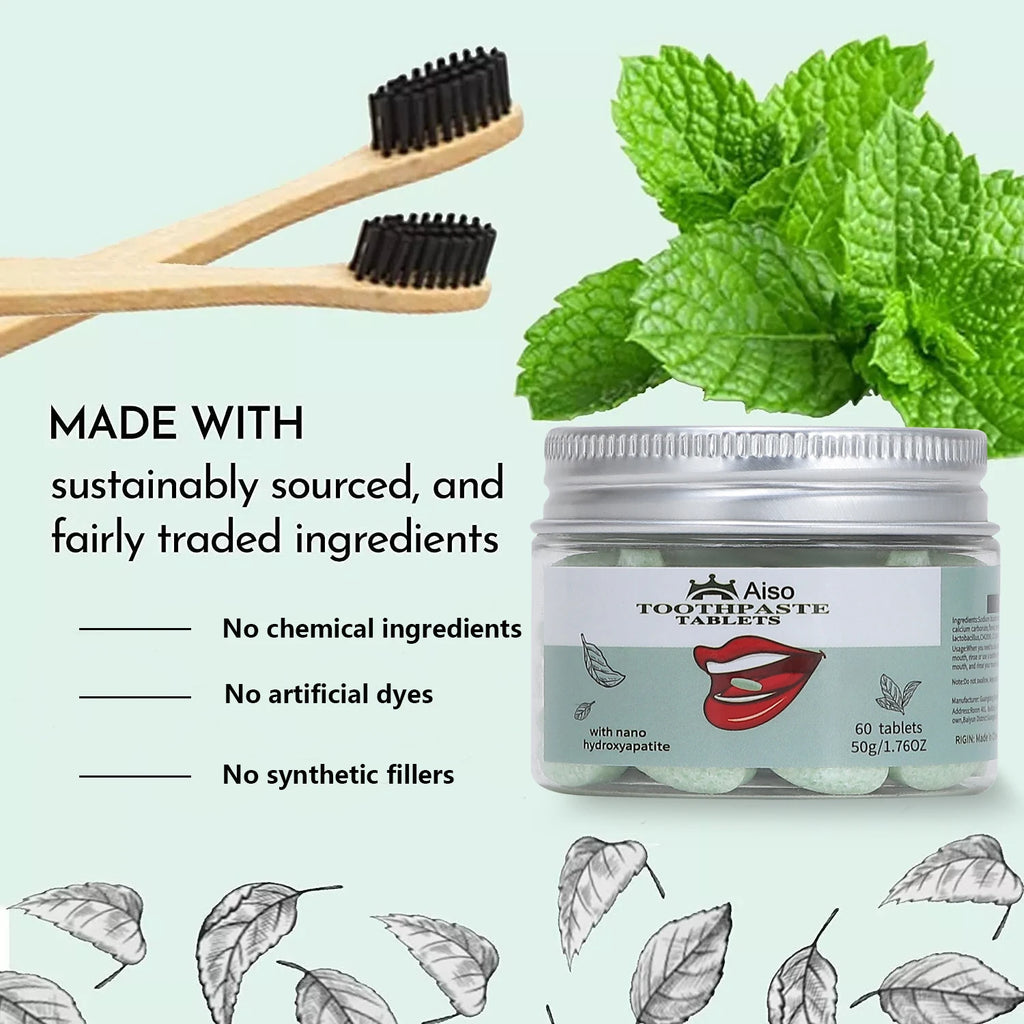Tidesmit nano hydroxyapatite teeth whitening chewable tablets for fresh breath and enamel support