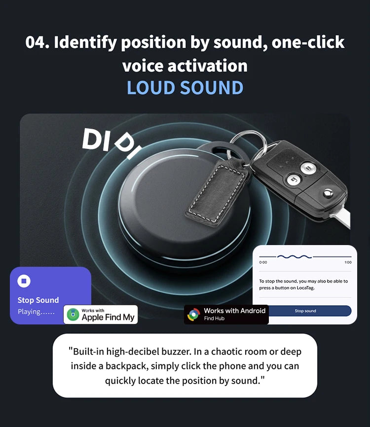 Dual System Smart Tracker for Google/Apple Find My Smart Activity Trackers+Silicone Case Android/IOS Find My Bluetooth Device