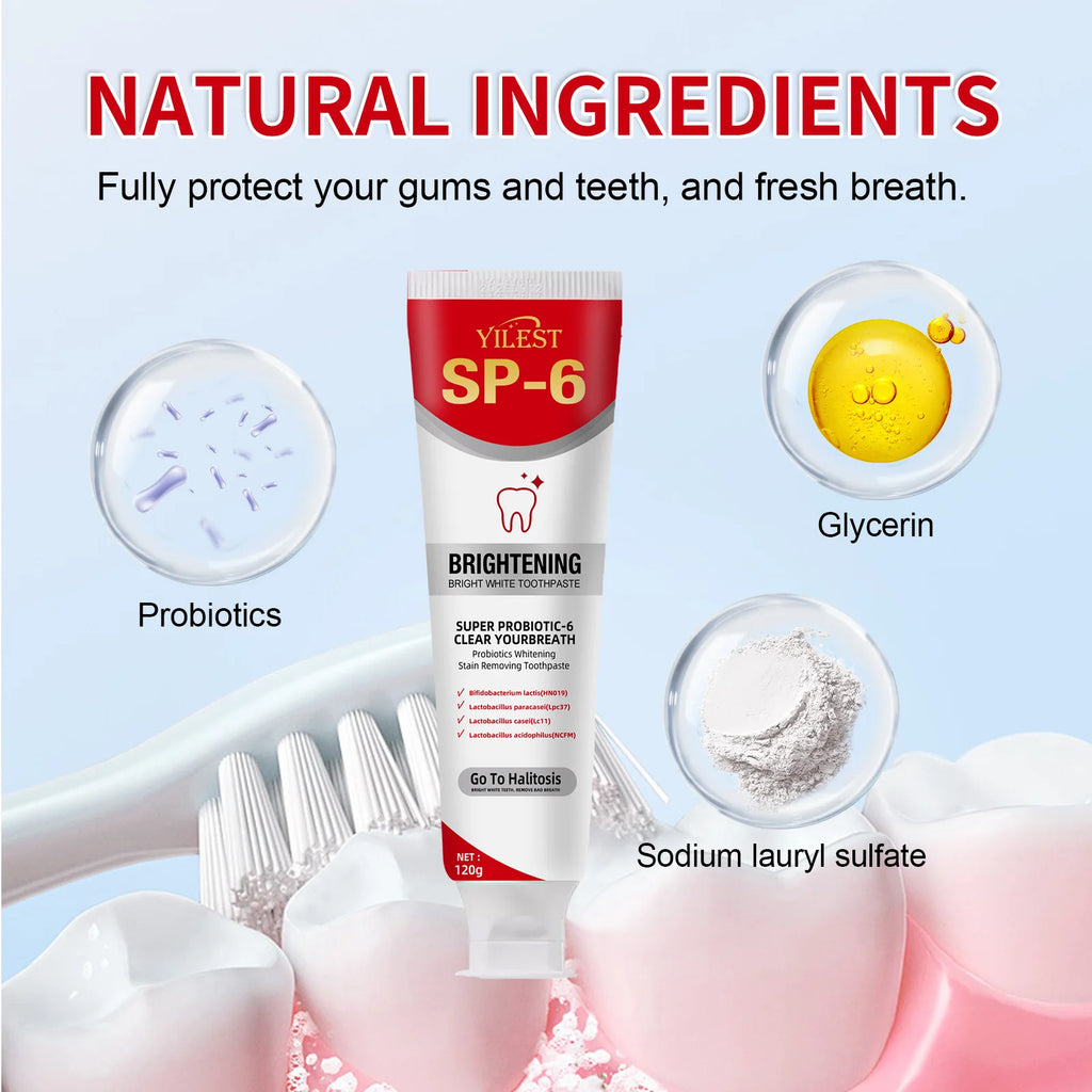 Tidesmit SP-6 Probiotic Teeth Whitening Toothpaste for plaque removal and oral hygiene, 120g