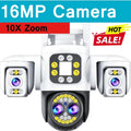 Yoosee Outdoor Camera Triple Screen Quad Lens 10X Optical Zoom AI Auto Tracking ONVIF Waterproof Yoosee CCTV Security Protection