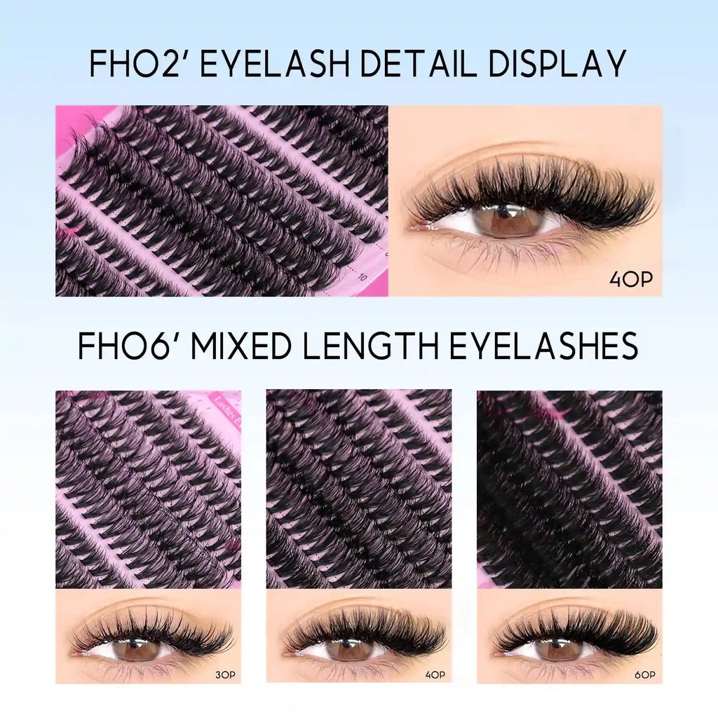 DIY Lash Extension Kit with Bond and Seal - Pro Cluster Set Lip Care Tidesmit