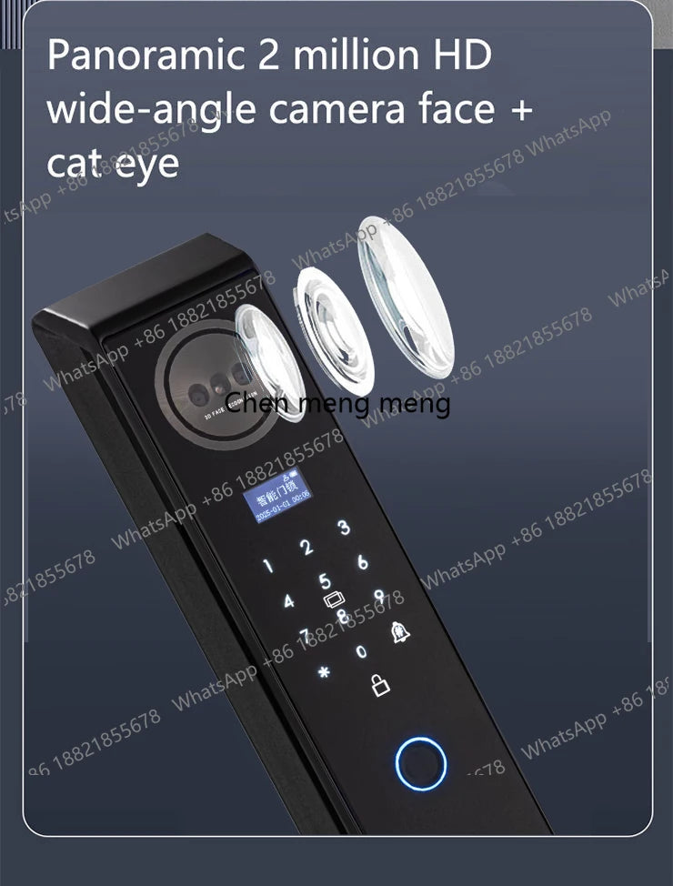 Smart lock with Camera 3D Facial Recognition Electronic Door Lock with Visual Doorbell for Video Surveillance
