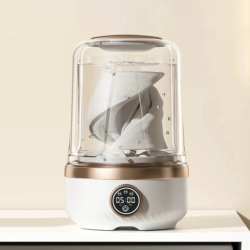 Tidesmit 2L wireless portable washing machine for baby clothes with automatic laundry cup in white front view