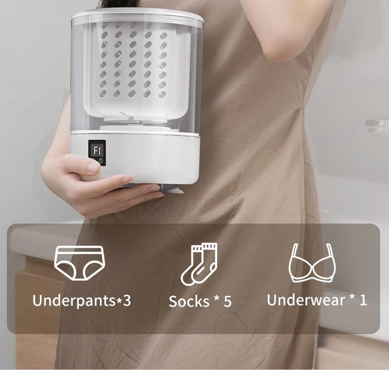 Tidesmit 3L mini portable washing machine with built-in spin dryer for underwear and travel laundry, view 27