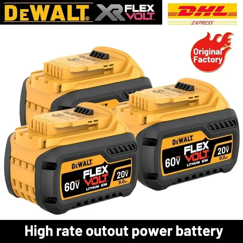DeWALT 100% Original Battery 20V/60V 6Ah 9Ah MAX FlexVolt for DCB606 DCB205 DCB206 DCB209 DCB182 Power Tool with Charger