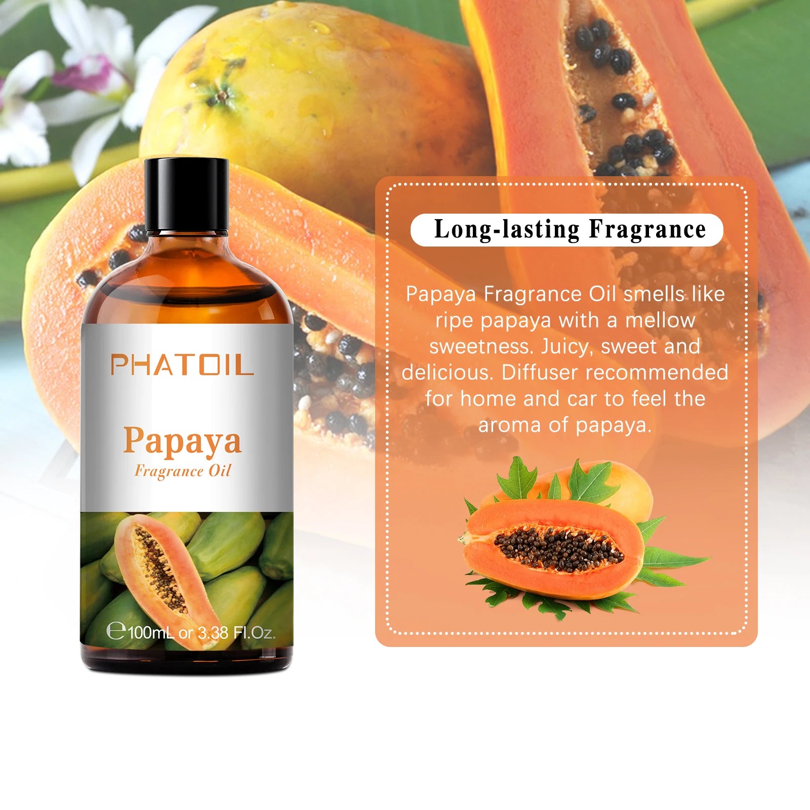 PHATOIL 100ml Aromatherapy Fragrance Oil Coconut & Vanilla Strawberry Cherry Lemon 1/2/3pcs Aroma Oil For Diffuser Candle Making