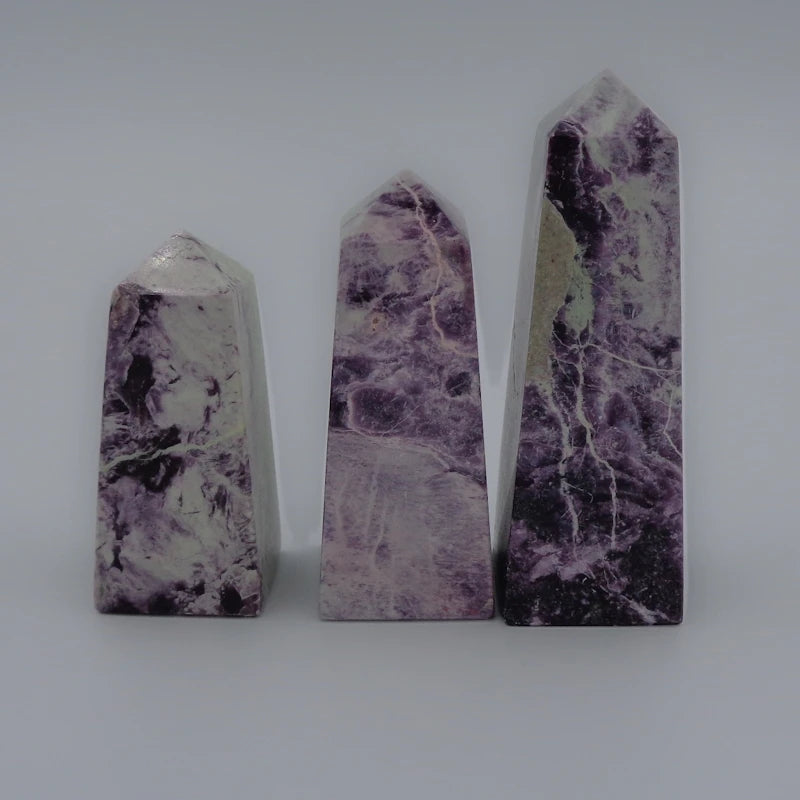 Chakralume Natural Handmade Polished Kammererite Obelisk Crystal Tower Rare Purple Healing Stone Reiki Meditation Energy Feng