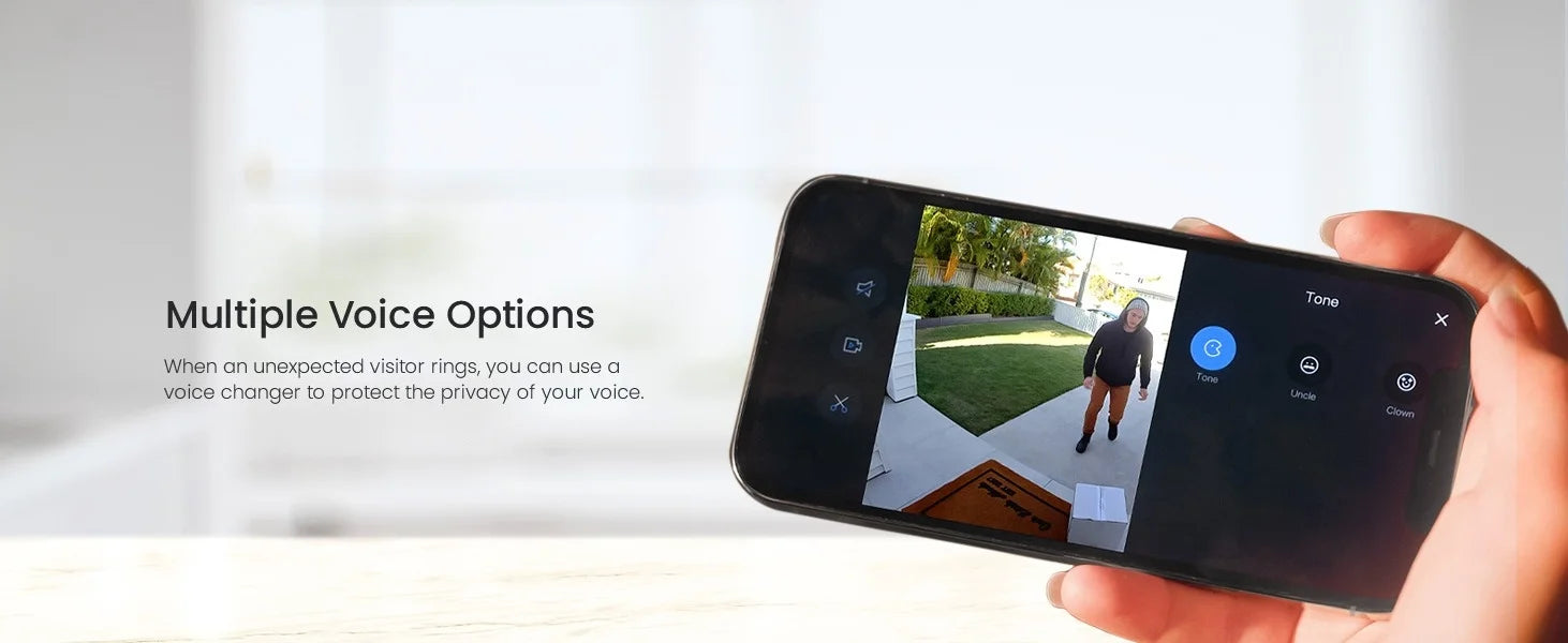 Dekco 3MP WiFi Doorbell 5000 mAh Battery Wireless Video Intercom AI Human Detection 2-way Audio Smart Door Bell Support Alexa