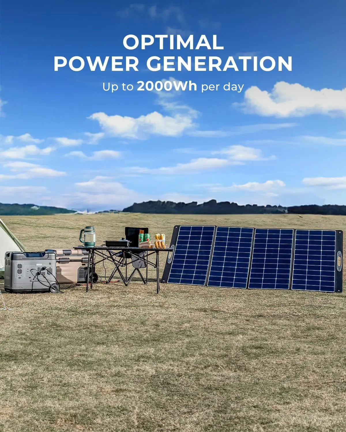 OUKITEL PV400 Portable Solar Panel 400W for Power Station, Solar Generator P2001, Foldable Solar Charger for RV, Camping, Power