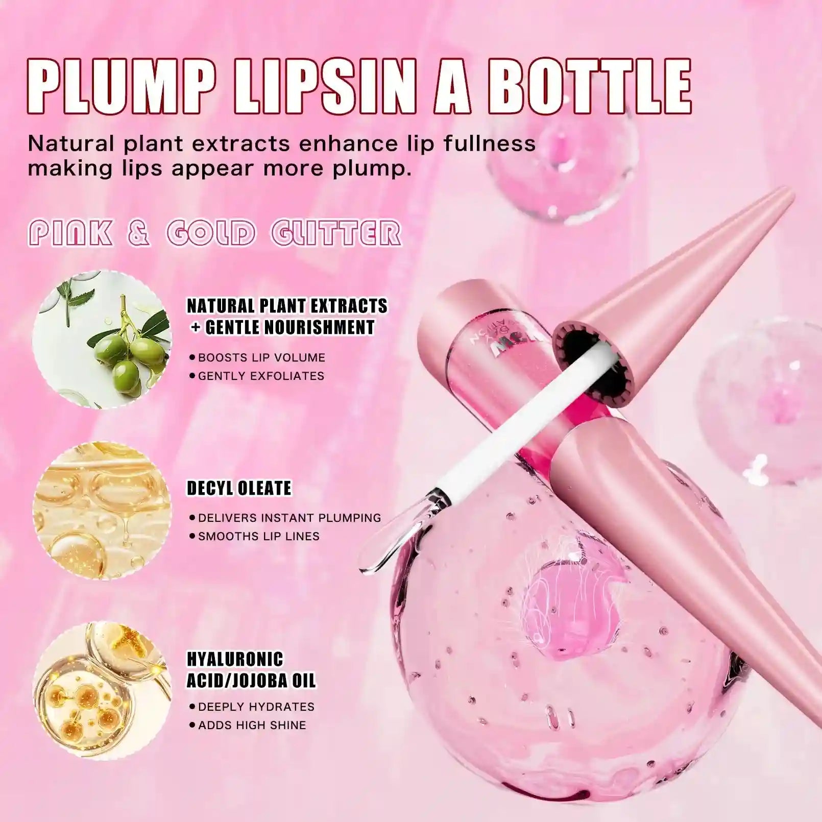 Lip Plumper Oil – Hydrating Gloss for Fuller Lips by Tidesmit Lip Care Tidesmit