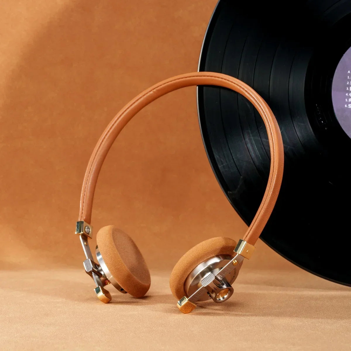 Vintage Over-Ear Wired Headphones with HiFi Metal Frame brown Tidesmit