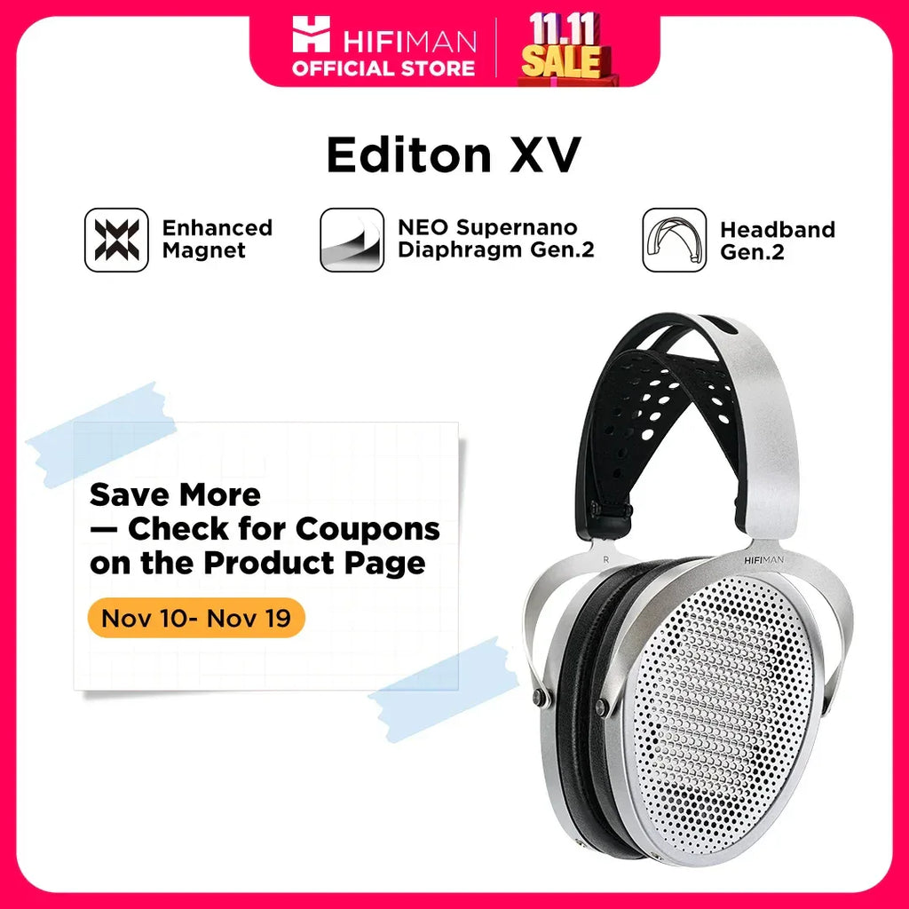 Hifiman Edition XV Silver Headphones | Hi-Res Audio | Tidesmit Silver Tidesmit