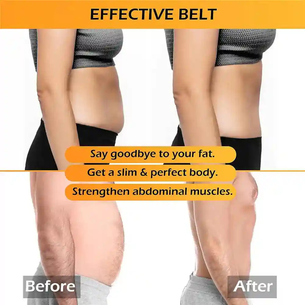 EMS Muscle Stimulator Belt | Rechargeable Electric Abdominal Trainer Massage Roller Tidesmit