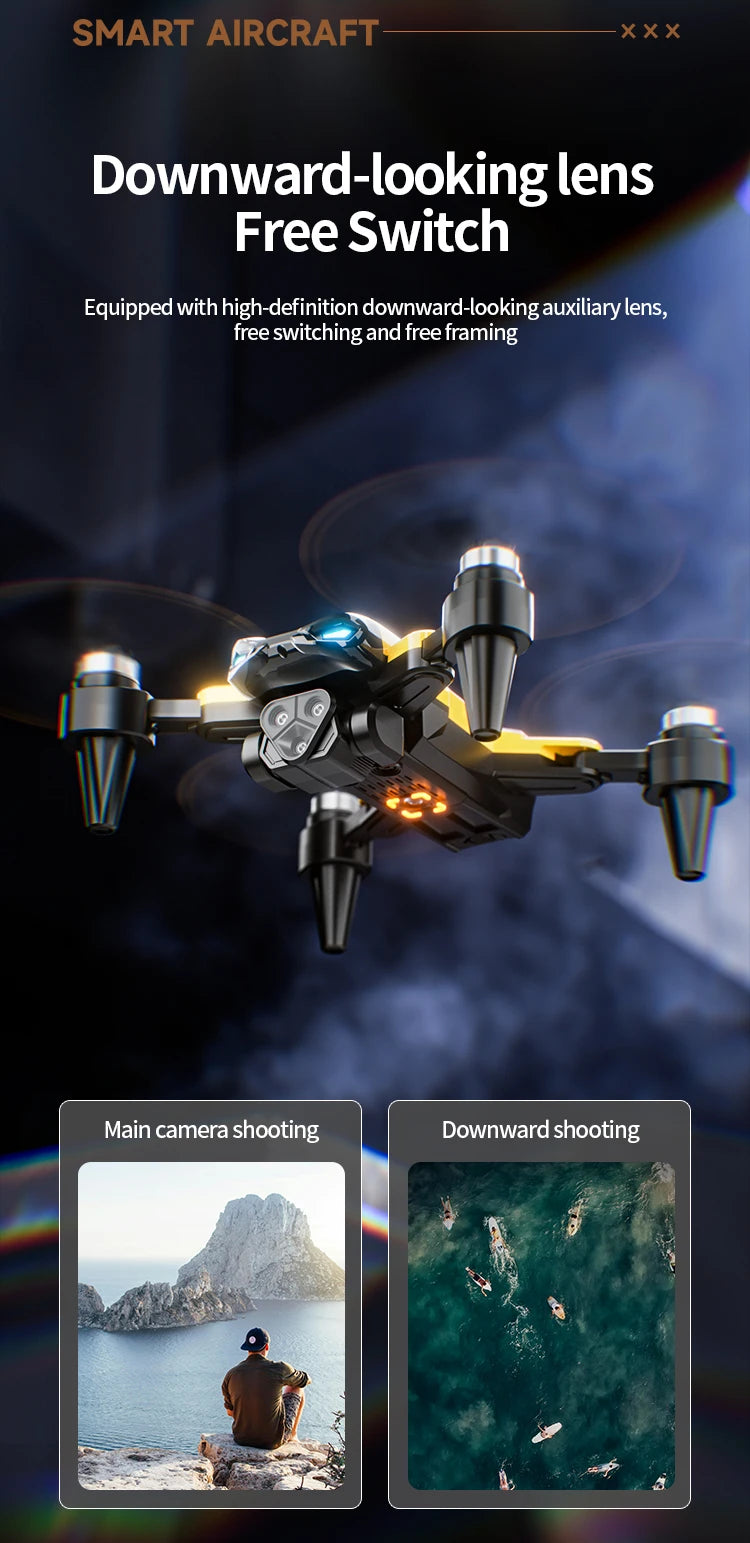 4K Camera Drone with GPS, Obstacle Avoidance, and Foldable Frame - Yellow Tidesmit