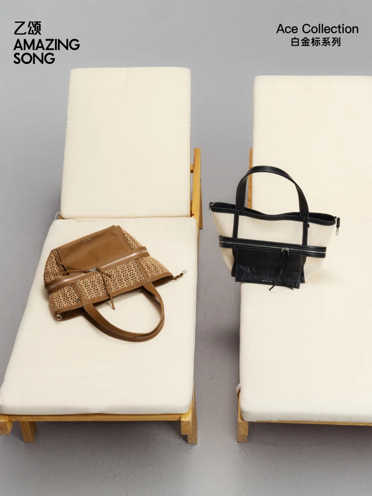Amazing Song Original Design Cheese Roll Tote Bag Woven Family Shoulder Bag Fashion For Women