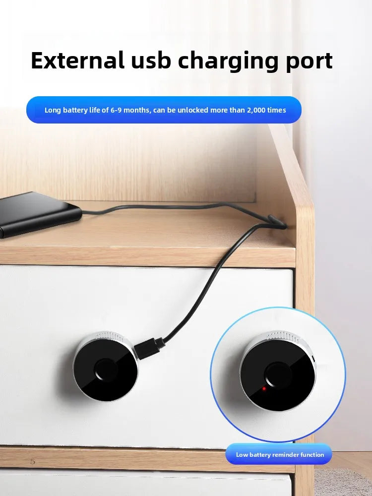 KOB Smart Cabinet Cam Lock - Remote Unlock Fingerprint Password Lock for Office Desk File Metal Cabinet Drawer