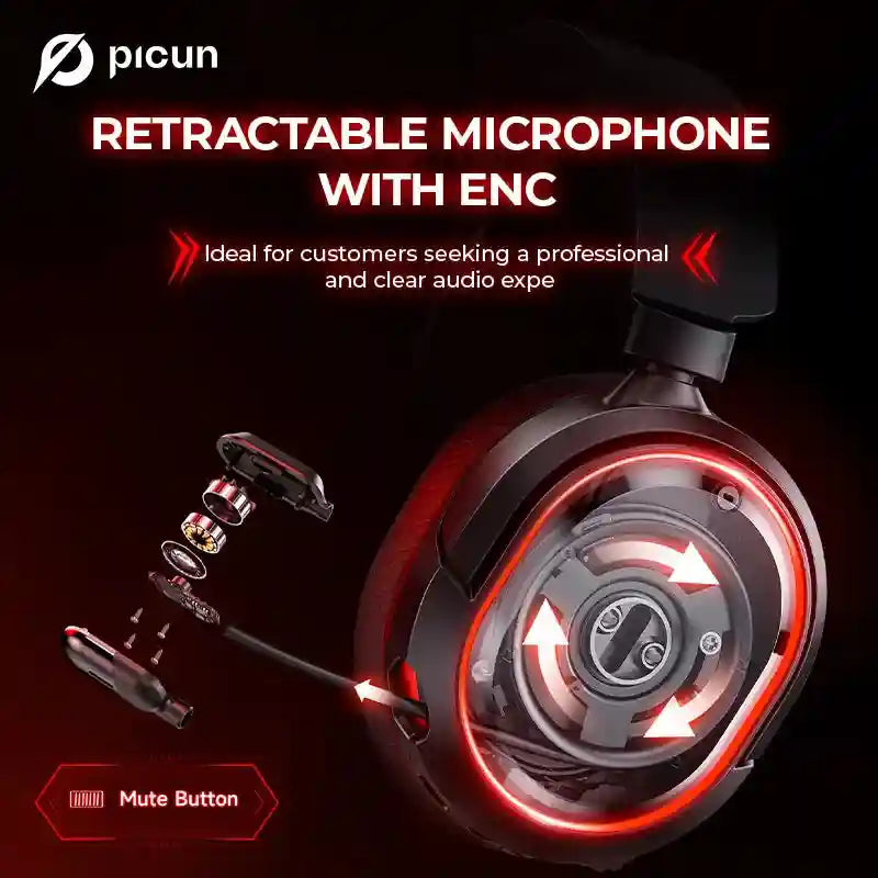 Wireless Gaming Headset with 7.1 Surround Sound and Low Latency Audio Tidesmit
