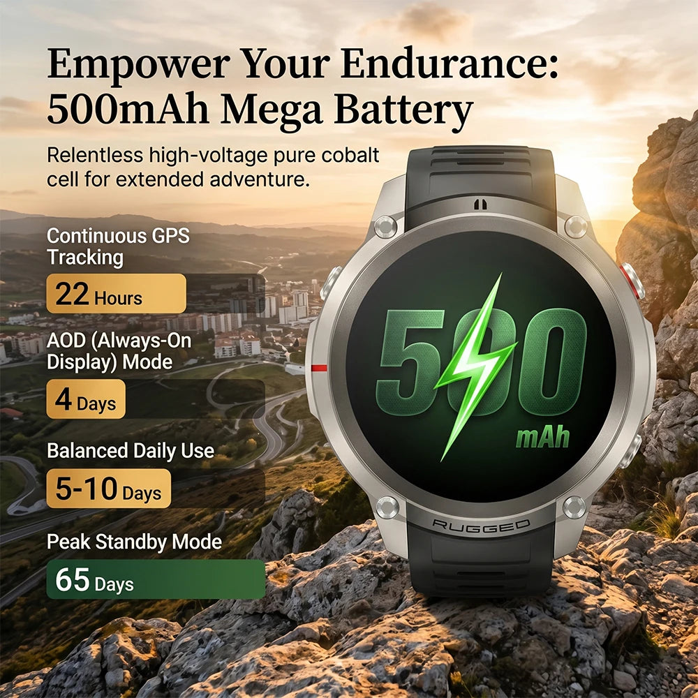 New Outdoor Sport GPS Position Smart Watch Men 1.43'AMOLED 170+Sport Mode 5ATM Waterproof Heart Rate Fitness Tracker Bracelets