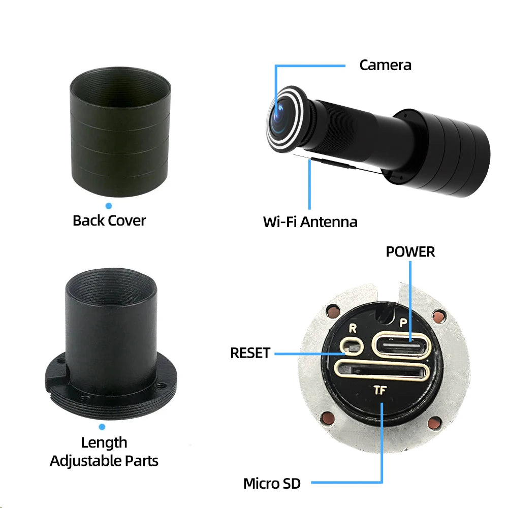 3MP HD Video Peephole WiFi Camera 170° Wide-angle Human Detection Two-Way Audio Door Viewer Video-eye Wireless Cat-eye Cam TUYA