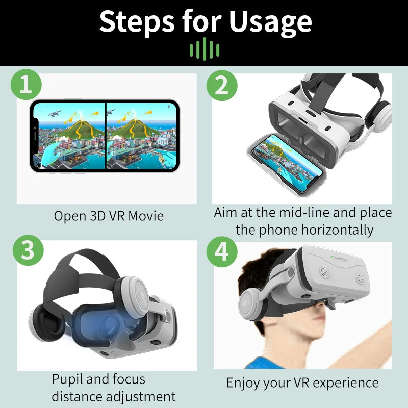 Tidesmit VR Headset for 4.7-7 Inch Smartphones - 3D Cinema Experience Tidesmit