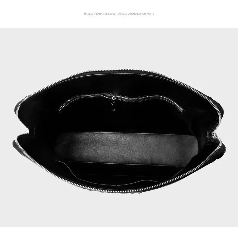 xipijiang new crocodile bag  business men  briefcase  men handbag  male  One-shoulder  Double zipper
