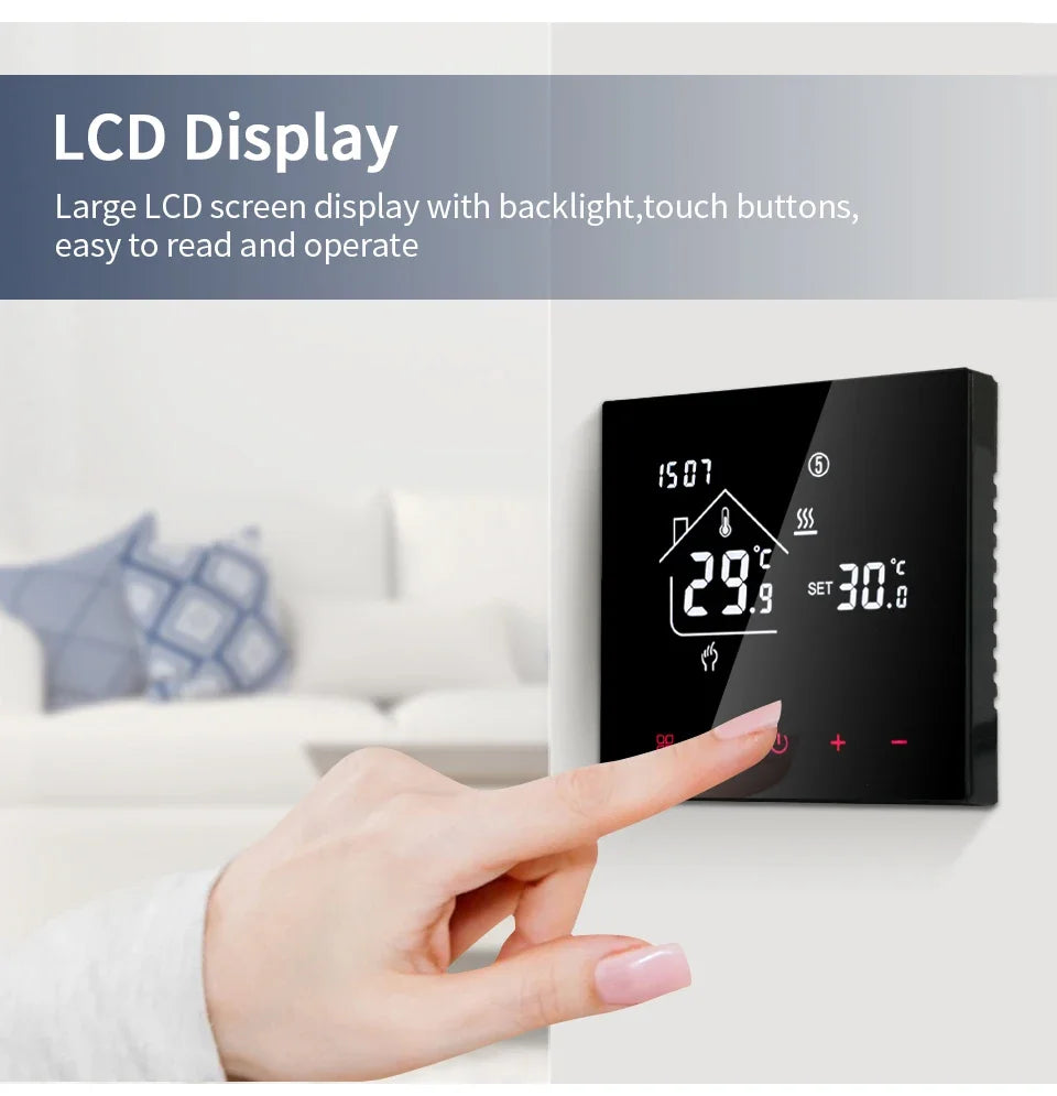 Tuya WiFi Smart Thermostat LCD Display Touch Screen for Gas Boiler Temperature/Electric Floor Heating Water Remote Controller