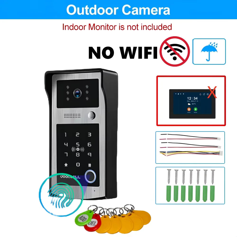 7/10 Inch Tuya Smart Wifi Video Apartment Intercom System 1080P Wireless Doorbell Camera Rfid Unlock Door Entry Intercom Doorman