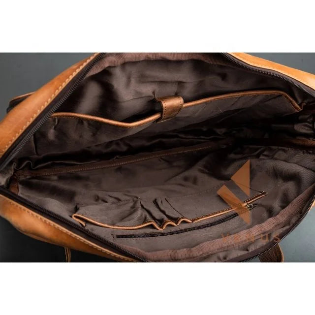 2026 New Arrival Fashion 100% Genuine Leather Business Briefcase Custom Crossbody Laptop Messenger Shoulder Bag Handbags For Men