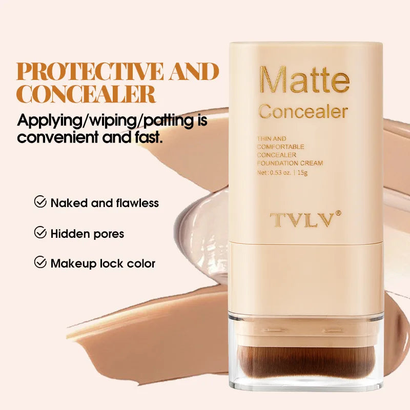 Tidesmit double-head concealer foundation stick texture close-up showing waterproof nine-color creamy face makeup