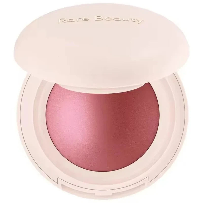 Tidesmit Rare Beauty silky highlighter and liquid blusher texture close-up for radiant face makeup application
