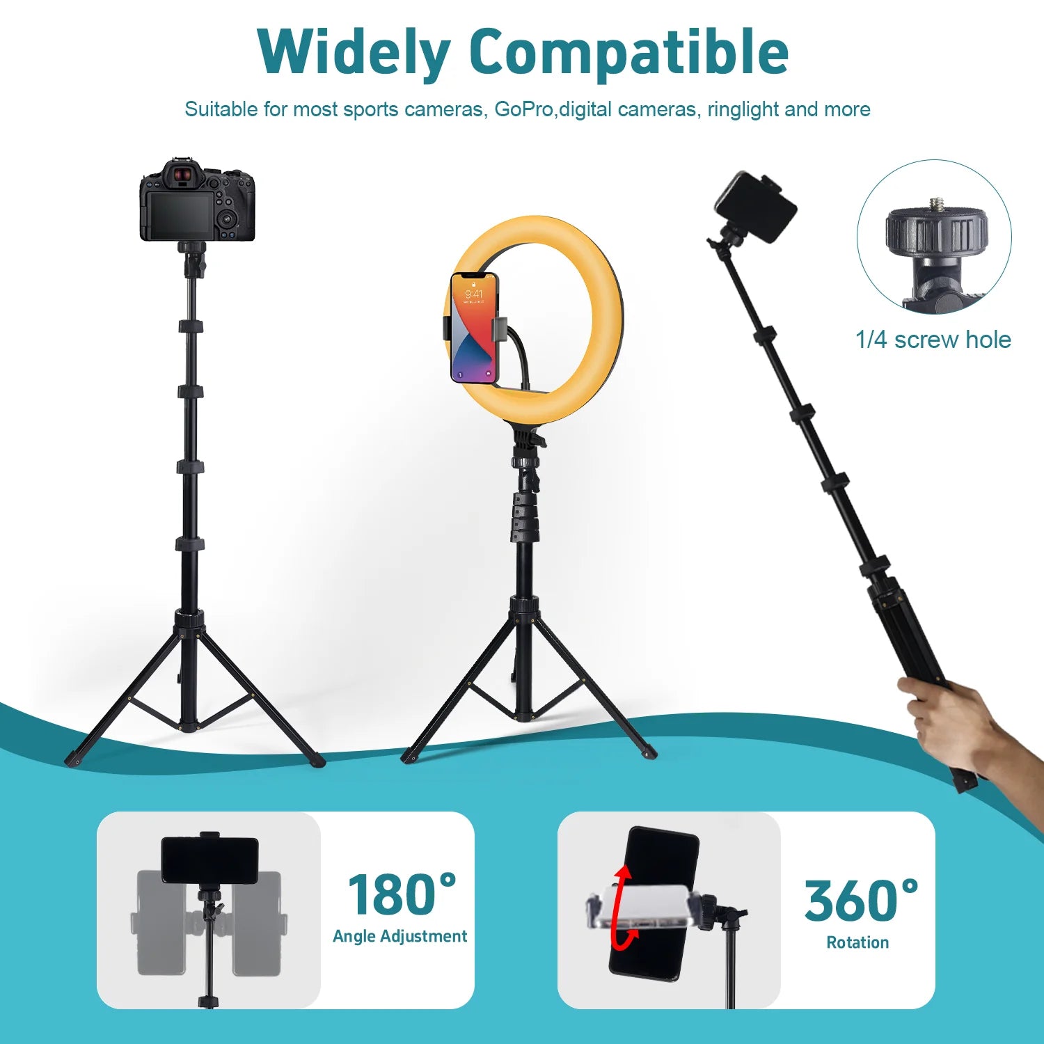 10-Inch LED Ring Light with 160cm Tripod Stand - Tidesmit Lighting Kit Tidesmit