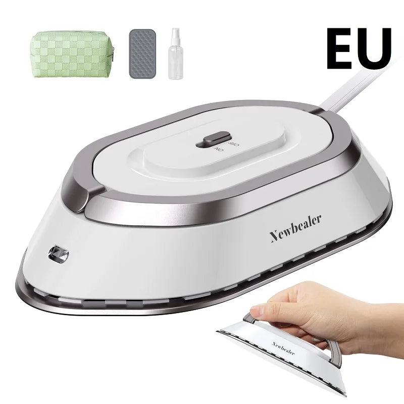 Tidesmit mini handheld travel iron showing compact lightweight design for dual voltage 120V-220V clothing maintenance