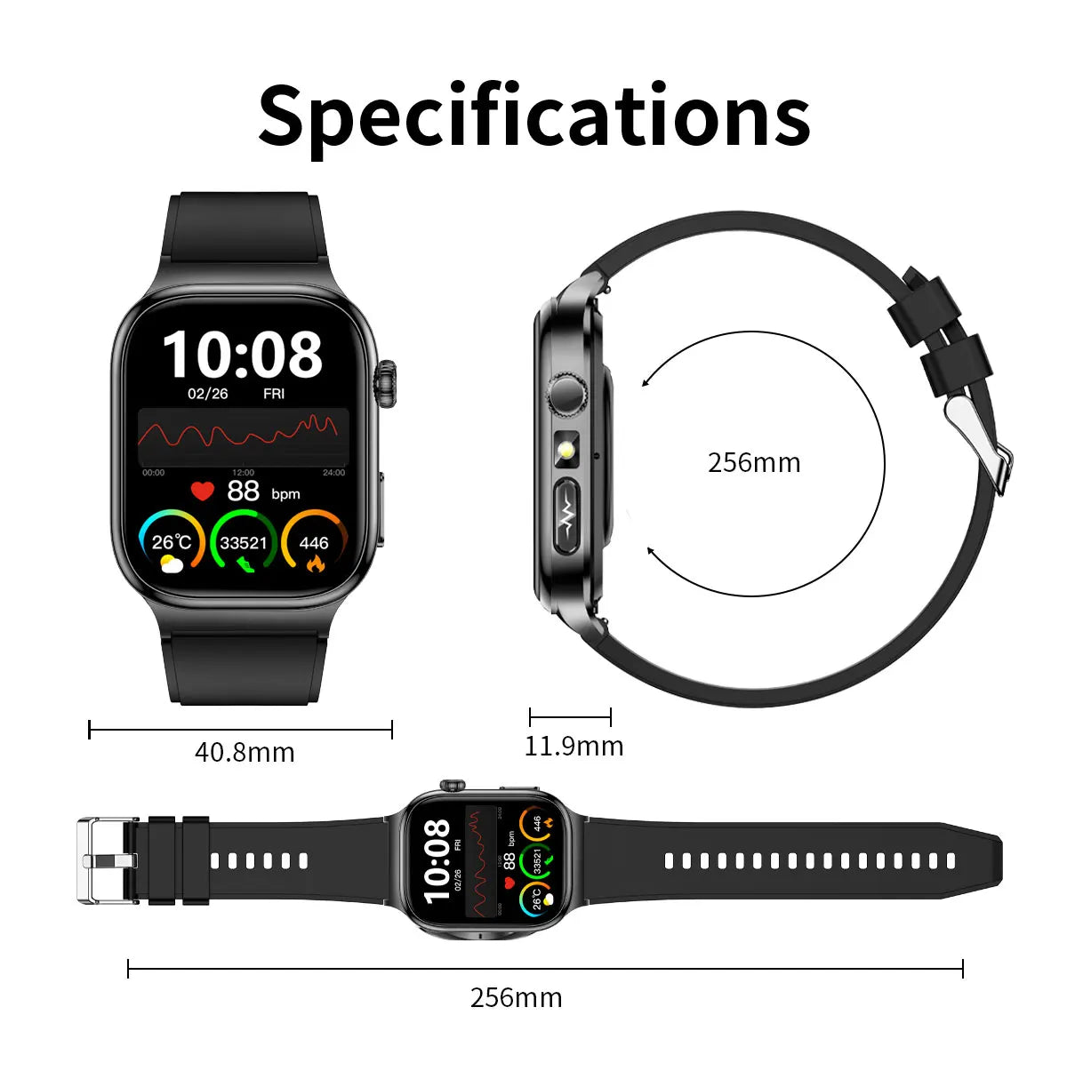 2026 New ECG Heart Health Analysis Smart Watch Accurate Uric Acid Blood Pressure Body Fat Five organ Fitness Health Smart Watch