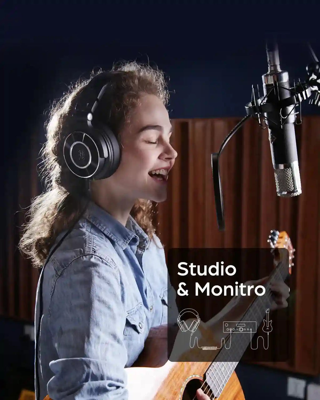 Wired Studio Headphones Over-Ear High-Res Monitor Audio Tidesmit Tidesmit