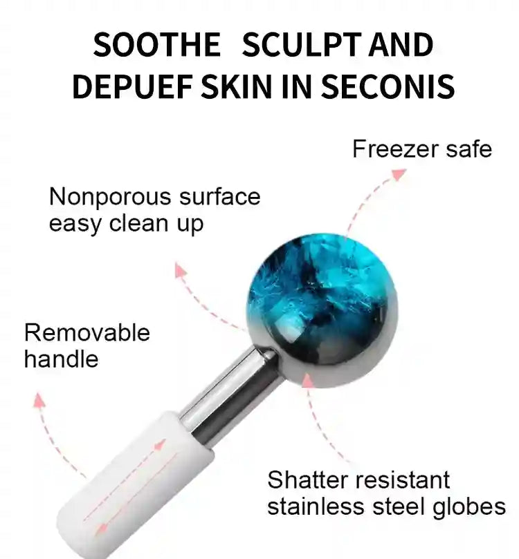 Ice Globe Facial Massager – 360 Rotating Cold Roller by Tidesmit Eye Massage Instrument Tidesmit