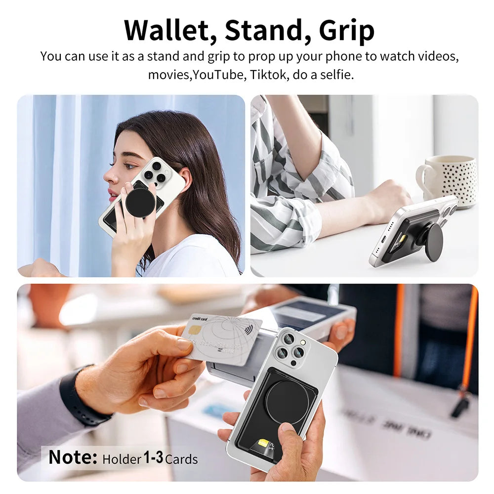 Magnetic Phone Wallet Case with Grip - Slim Shock-Absorbing Cover Tidesmit