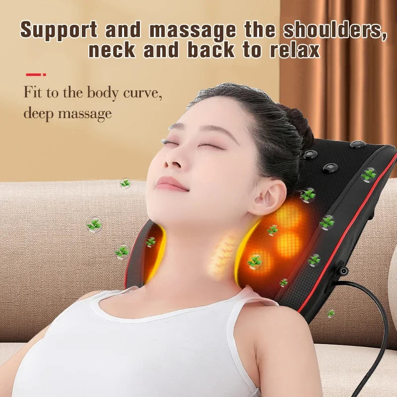 Shiatsu Neck and Back Massager with Heat and Airbag Therapy Relaxation Treatment Tidesmit