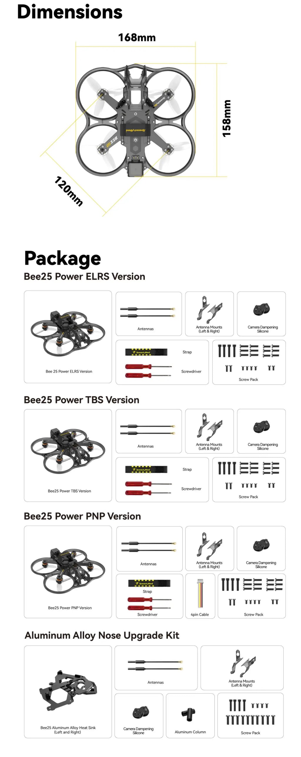 SpeedyBee Bee25 2.5 Inch FPV Drone with O3 Air Unit - PNP/ELRS/TBS Tidesmit