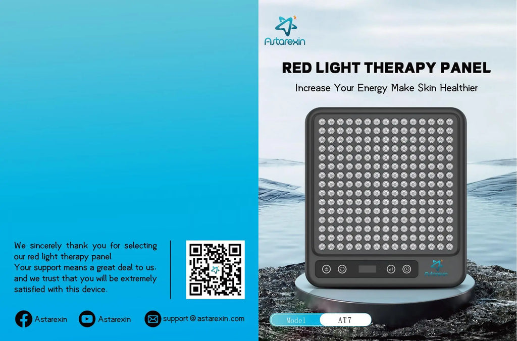 Astarexin Red Light Therapy Panel Device LED Facial Anti-inflammatory Skin Care Light 660nm850nm Lamp for Anti-Aging Pain Relief