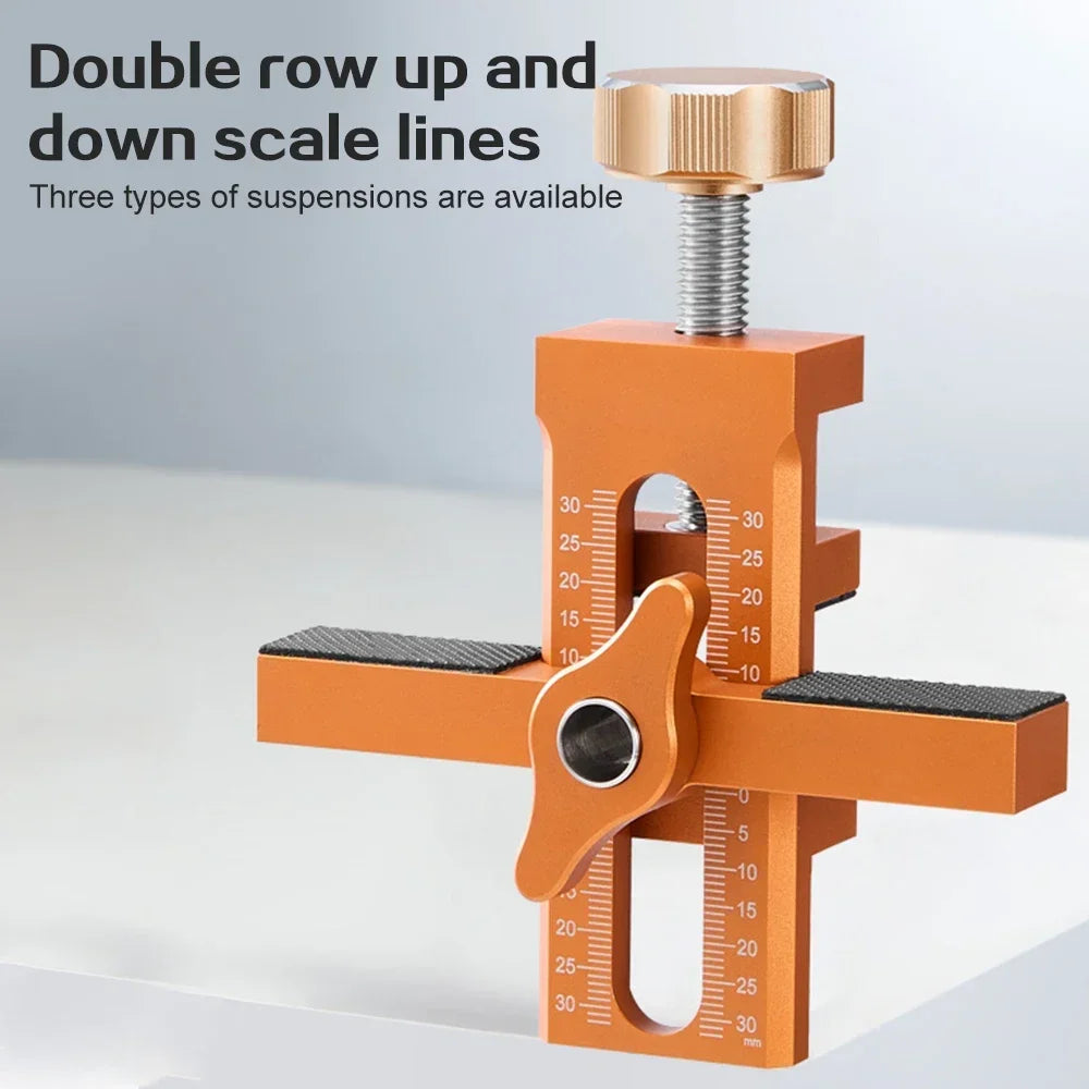 Adjustable Cabinet Door Mounting Jig Quick Positioning Hole Opening Tool Aluminum Alloy for Woodworking Installing Cabinets Tool